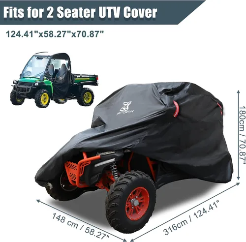 Miniatura 2 de X AUTOHAUX UTV - Funda de almacenamiento impermeable para protección solar y lluvia, cubierta completa para Polaris RZR 570 800 900 S 1000 XP 900 XP