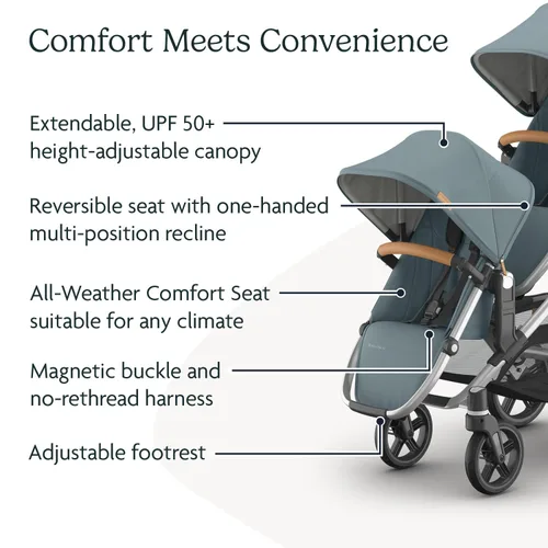 Miniatura 5 de UPPAbaby RumbleSeat V3 Segundo asiento inferior – Compatible con Vista V2 y Vista V3 – Asiento para todo tipo de clima + hebilla magnética