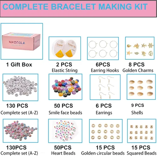 Miniatura 2 de XMZCOLA Kit de cuentas de arcilla para hacer pulseras, 18800 piezas, 144 colores, 0.236 pulgadas, kit de cuentas Heishi de polímero plano, 192colors