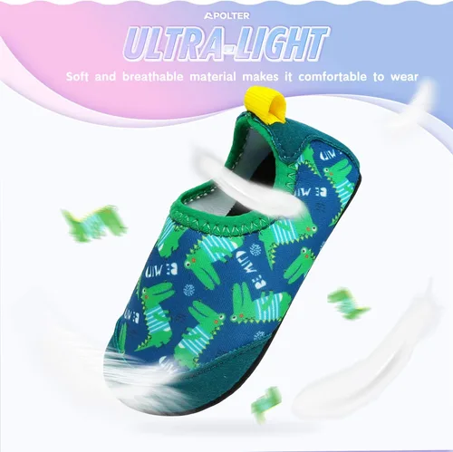 Miniatura 4 de Apolter - Zapatos de agua o natación estilo calcetín para niños, unisex, antideslizantes, para la playa o piscina, color aguamarina
