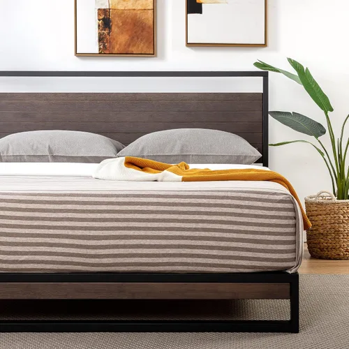 Miniatura 13 de ZINUS Suzanne - Base de cama de plataforma de metal y madera de 37 pulgadas, construcción de madera maciza y acero, no necesita somier, soporte
