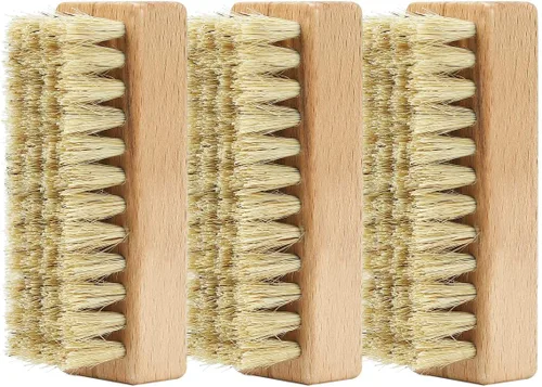Cepillos limpiadores de zapatos deportivos, cepillo de limpieza de madera con cerdas de jabalí, limpia la suciedad y la suciedad de los zapatos y la