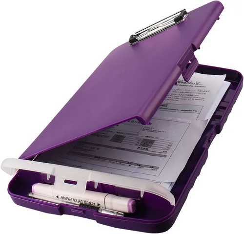 Miniatura 13 de HWPRATO Organizador de Portapapeles con Almacenamiento Portapapeles Plegable para Enfermería Carpeta de Archivo de Plástico con Estuche de Azul