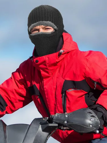Miniatura 12 de Pasamontañas de punto calentador resistente al viento sombrero que cubre la cara para hombres mujeres forro polar deportes al aire libre