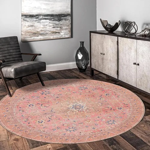 Miniatura 37 de GLN Rugs Traditional Collection - Alfombra de felpilla lavable a máquina, tradicional, antideslizante, alfombra de felpilla de pelo bajo, para sala