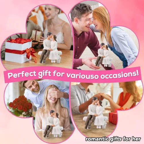 Miniatura 6 de jinhuoba Figuras románticas para parejas, escultura pintada a mano, el mejor regalo de San Valentín, matrimonio, aniversario, boda, compromiso