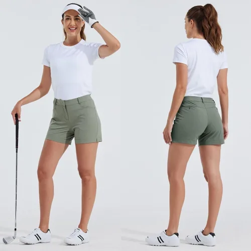 Miniatura 37 de Willit Pantalones cortos de golf de 4.5 pulgadas para mujer, de secado rápido, casuales, con bolsillos, resistentes al agua