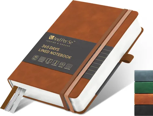 Miniatura 118 de &And Per Se - Cuaderno en blanco, 160 páginas, 5.7 x 8 pulgadas, cuaderno de rayas estrechas con papel grueso para escribir, cuaderno de tapa dura
