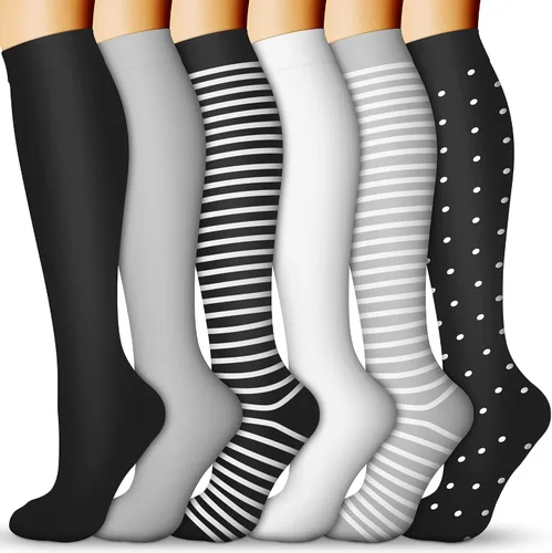 Miniatura 10 de Calcetines de compresión para mujeres y hombres 15-20 mmHg, mejores para uso médico, enfermería, para correr, atletismo, varices, viajes