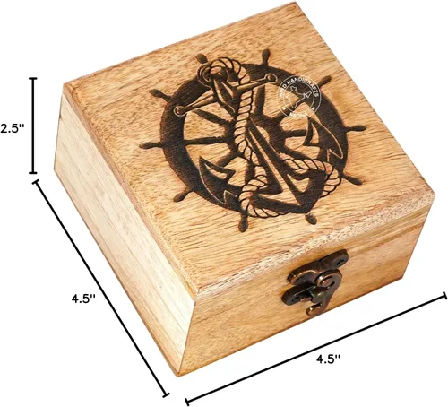 Miniatura 52 de Urna de madera antigua hecha a mano con grabado del árbol de la vida tallada a mano para mujeres y hombres, joyas Acentos de decoración del hogar