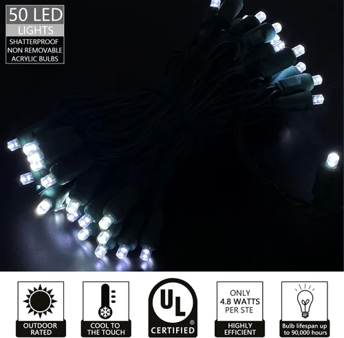 Miniatura 3 de Mini luces LED de Navidad de 0.197 in, tira de luces LED para decoración de árboles de Navidad en exteriores e interiores, grado comercial, cable