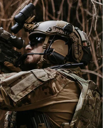 Miniatura 6 de Auriculares tácticos con adaptador de riel ARC, protección auditiva con almohadillas de gel para deportes de airsoft Marrón coyote