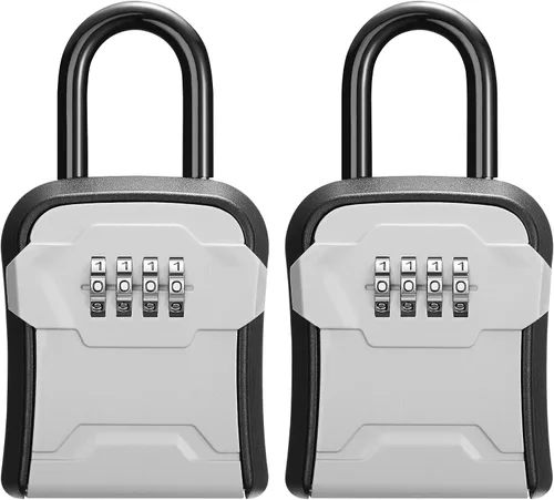 Miniatura 9 de Puroma Caja de Seguridad, Caja de Llaves con Cerradura de Montaje en Pared y Caja de Seguridad Portátil con Código Reiniciable, Caja de Seguridad