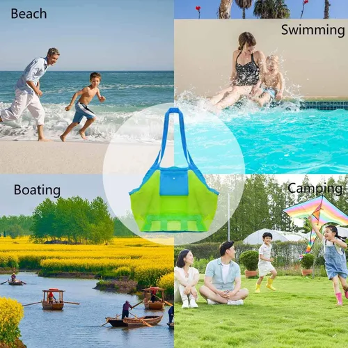 Miniatura 2 de Bolsa de malla para juguetes de playa, bolsas y bolsas de playa extra grandes, bolsa de almacenamiento de arena, juguetes para niños, organizador
