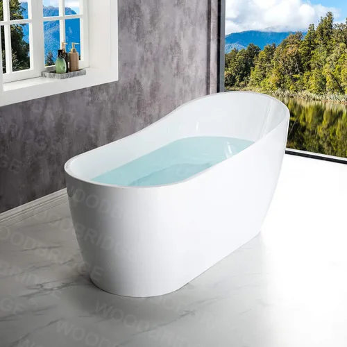 Miniatura 14 de WOODBRIDGE Drenaje y desbordamiento de bañera de remojo acílico blanco independiente de 67 pulgadas, BTA1508-B/N-Drain &O, con secado de níquel
