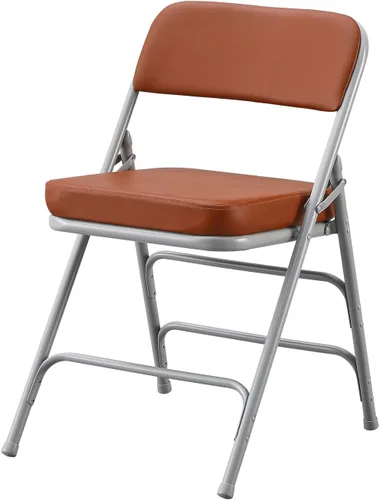 Miniatura 14 de KAIHAOWIN Paquete de 2 sillas plegables, asiento acolchado de vinilo, fácil almacenamiento, apilable, asiento comercial Morden con marco de metal