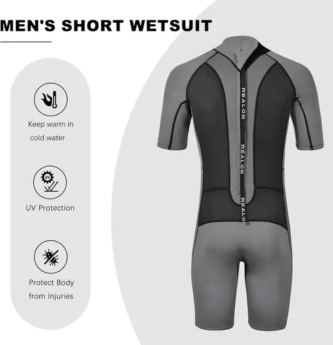 Miniatura 3 de Traje de neopreno de 0.118 in para hombre y mujer, de piel lisa, de neopreno, con cremallera trasera, agua fría, mantiene el calor para surf