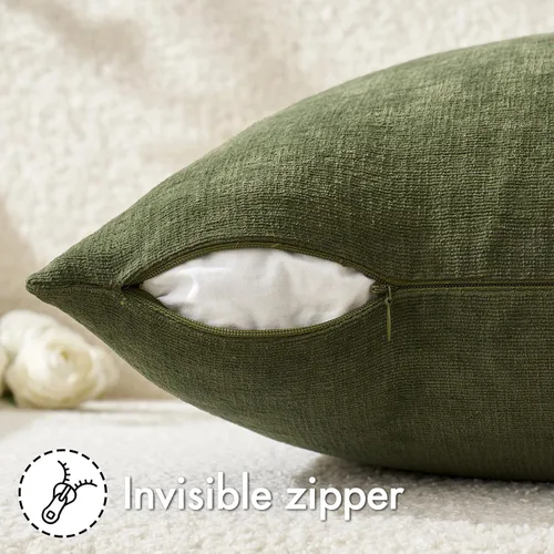 Miniatura 5 de MIULEE Juego de 2 fundas de almohada cuadradas decorativas de felpilla suave de 20 x 20 pulgadas para sofá, sala de estar y cama de color verde oliva