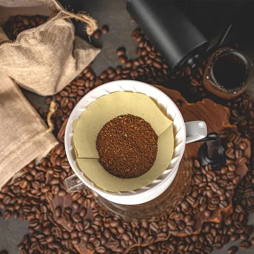 Miniatura 7 de KUFUNG Paquete de 100 filtros de café en cono, filtros de café desechables de 1 a 4 tazas, filtros de café de papel natural tipo U para verter