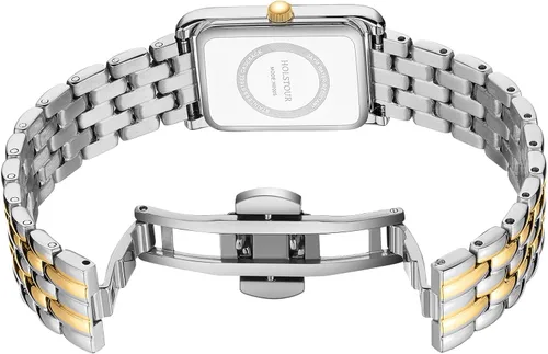 Miniatura 3 de Relojes para mujer, pulsera vintage, esfera romana, caja rectangular, reloj dorado, impermeable, con herramientas
