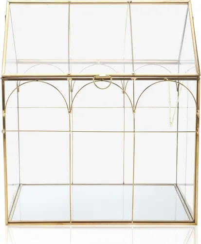 HighFree Terrario geométrico para plantas con tapa, kit de terrario para suculentas para exhibición, plantas de aire, suculentas, terrario en Dorado