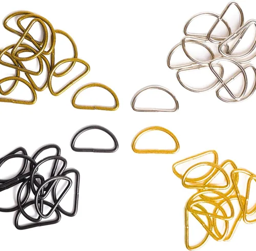 Miniatura 3 de 40 piezas de anillos en D de 1-1/2" (38mm) soldados de metal fuerte colores mixtos semi-circulares para collares de mascotas, hardware, anillos
