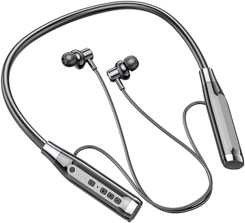 Miniatura 6 de Auriculares inalámbricos Bluetooth con ranura para tarjeta TF, auriculares con banda para el cuello Bluetooth de 100 horas de reproducción