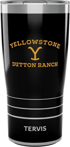 Tervis Traveler Yellowstone Dutton Ranch - Vaso aislado de triple pared para viaje mantiene las bebidas frías y calientes, 20 onzas, acero inoxidable