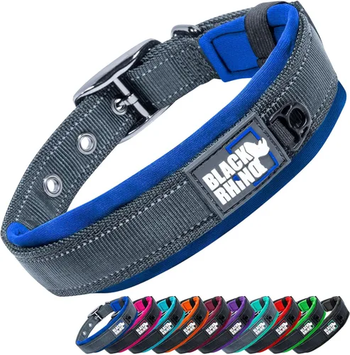 Miniatura 27 de Collares para perros Black Rhino para perros medianos - Collar de perro ajustable reflectante resistente con acolchado de neopreno ultra suave