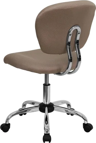 Miniatura 5 de Silla de trabajo de malla con respaldar medio Flash Furniture con brazos y base, Metal, Marrón café