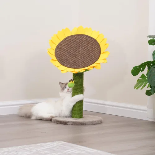 Miniatura 2 de Catry - Rascador reemplazable de 23" 2-en-1 para gatos con almohadilla de rascado convertible en forma de girasol o percha, montaje rápido