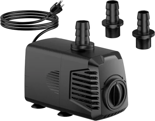Miniatura 13 de POPOSOAP Bomba de agua sumergible de 200 GPH, fuente de agua (700 L/H, 12 W) con elevación de alta elevación ajustable de 5.9 pies y 3 boquillas