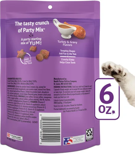 Miniatura 7 de Purina Friskies - Golosinas para gatos, mezcla de salsa crujiente sabor a pavo y salsa (paquete de 6) bolsas de 6 onzas