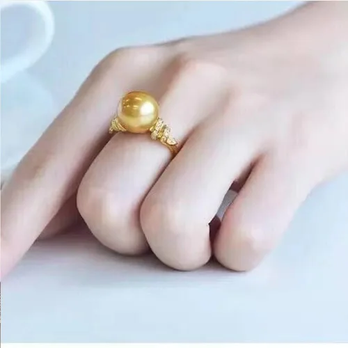 Miniatura 4 de Natural Nanyang anillo de perlas de oro para mujer, 12-13MM AAAA agua dulce 925 plata esterlina anillo de perlas cultivadas anillo de compromiso