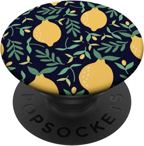 Bonito diseño de limones amarillos divertidos y brillantes ilustraciones de cítricos – PopSockets agarre y soporte para teléfonos y tabletas