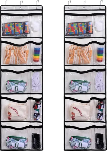 Organizador semanal de ropa infantil para actividades diarias, almacenamiento portátil de ropa escolar para niños sobre la puerta, con 3 ganchos