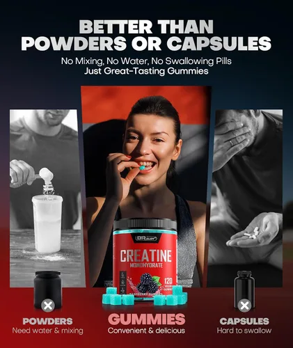 Miniatura 6 de 99.99% Creatine Monohydrate Gummies More 15% Strength, 5X Energy, Muscle, Recovery, Pre-Workout Complex Creatine for Women & Men with 5000mg