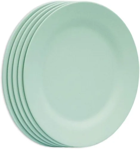 Miniatura 12 de Juego de platos llanos de 11 pulgadas, platos de pasta extra grandes, platos irrompibles, vajilla ligera de paja de trigo para ensalada, vajilla