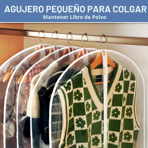 Miniatura 4 de Bolsas de ropa transparentes de 40" para colgar ropa, 12 paquetes de bolsas de traje para almacenamiento de clóset, bolsas de traje impermeables