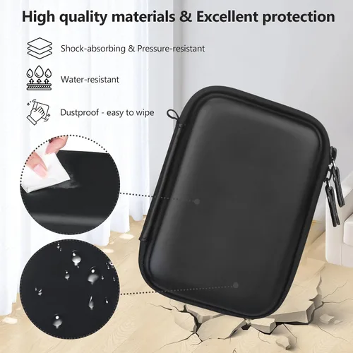 Miniatura 5 de Funda de transporte compatible con cámara instantánea Fujifilm Instax Mini EVO, bolsa de viaje con bolsillo de malla para fotos, cables USB