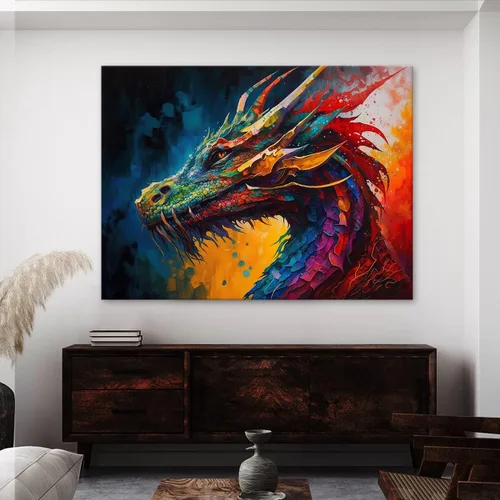 Miniatura 2 de Sense Canvas Dragon Creative 9 - Lienzo decorativo para pared, diseño de dragón para pared, póster grande para el hogar, 40 x 30 pulgadas, 0.75