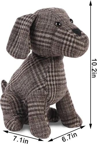 Miniatura 4 de Lindo tope decorativo para puerta para piso de casa y oficina, topes de puerta de tela con animales, protectores de pared pesados, perrito a cuadros