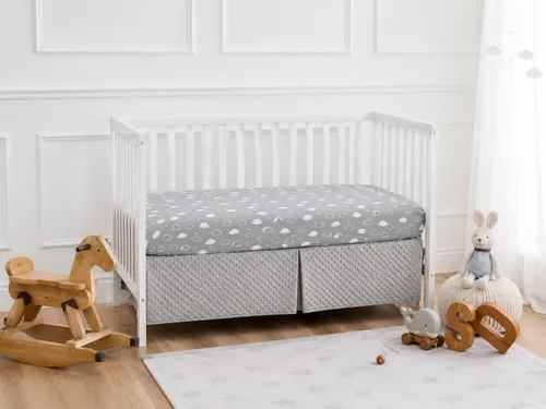 Miniatura 2 de American Baby Company - Sábana bajera ajustable de chenilla suave y celestial para cuna de 71 cm x 132 cm, hoja neutra cálida y acogedora en Nube