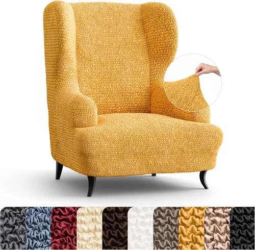Miniatura 17 de PAULATO BY GA.I.CO. Funda elástica para silla con respaldo de ala, 1 pieza, funda de sillón bielástica con respaldo de ala, protector de muebles