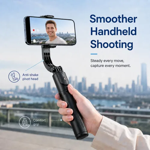 Miniatura 7 de Trípode negro para iPhone con luz, soporte de luz de anillo para iPhone, soporte ajustable para selfie stick con luz de relleno, trípode extensible