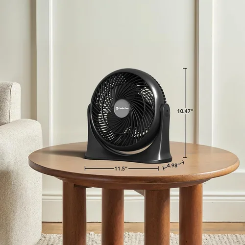 Miniatura 7 de Comfort Zone Ventilador circulador de aire de mesa de alta velocidad de 11 pulgadas, ventilador personal silencioso con 3 velocidades e inclinación