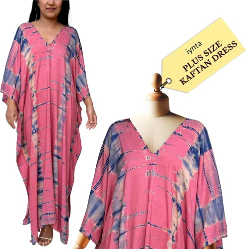 Miniatura 14 de Vestidos caftán hechos a mano en talla grande para mujer, vestido de gran tamaño teñido anudado, salida de baño para vacaciones y salidas nocturnas