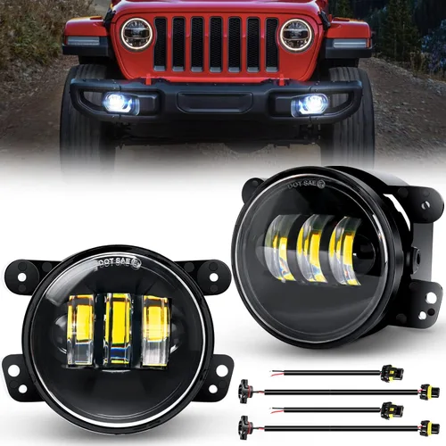 Miniatura 18 de Nilight Conjunto de Luces LED de Niebla de 4 Pulgadas Compatible con 2007 2008 2009 2010 2011 2012 2013 2014 2015 2016 2017 2018 Jeep Wrangler JK