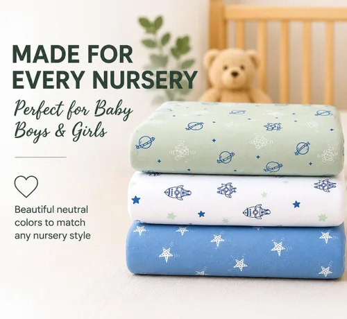 Miniatura 8 de Organic Cotton Bassinet Sheets, 3-Pack Fitted Bassinet Mattress Sheets for Baby Boys & Girls Compatible with Halo BassiNest, Graco, Baby Delight &