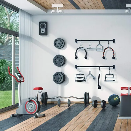 Miniatura 6 de Yes4All Juego de accesorios para máquina de cable de prensa de tríceps, accesorio desplegable LAT, accesorios de máquina de cable para gimnasio